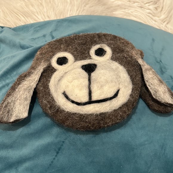 Artisan Handcrafted Felt Wool “Puppy” zipped bag, NWOT - Made in Nepal - Picture 10 of 10